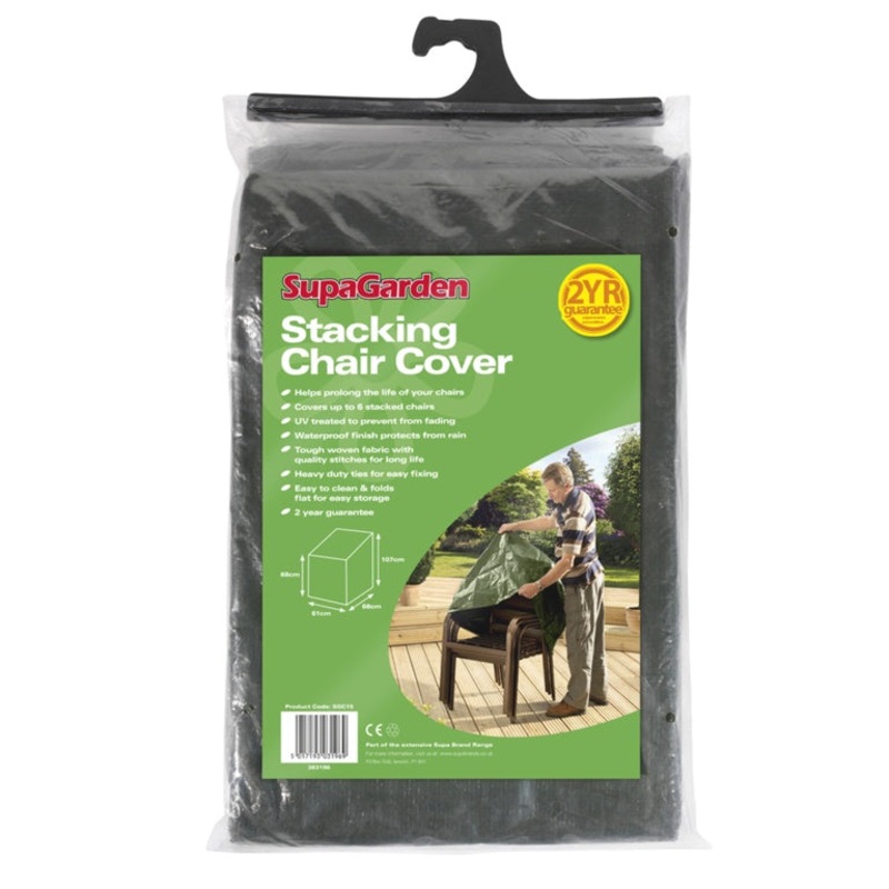 SupaGarden Stacking Chair Cover – W: 61cm, H: 68cm-107cm, D: 68cm