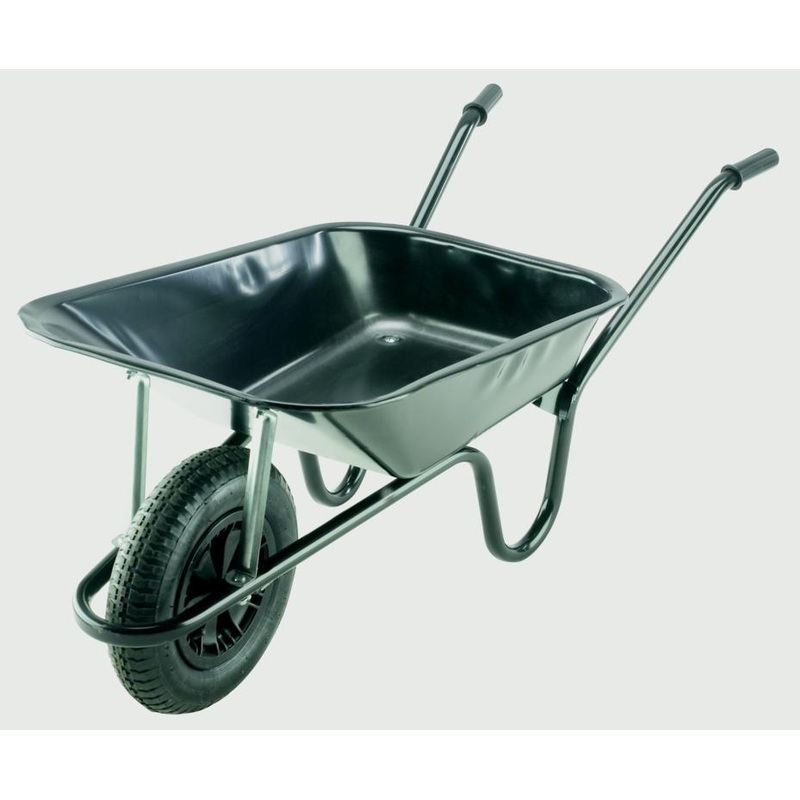 Walsall Wheelbarrow Builders Wheelbarrow With Pneumatic Tyre – Black 85L