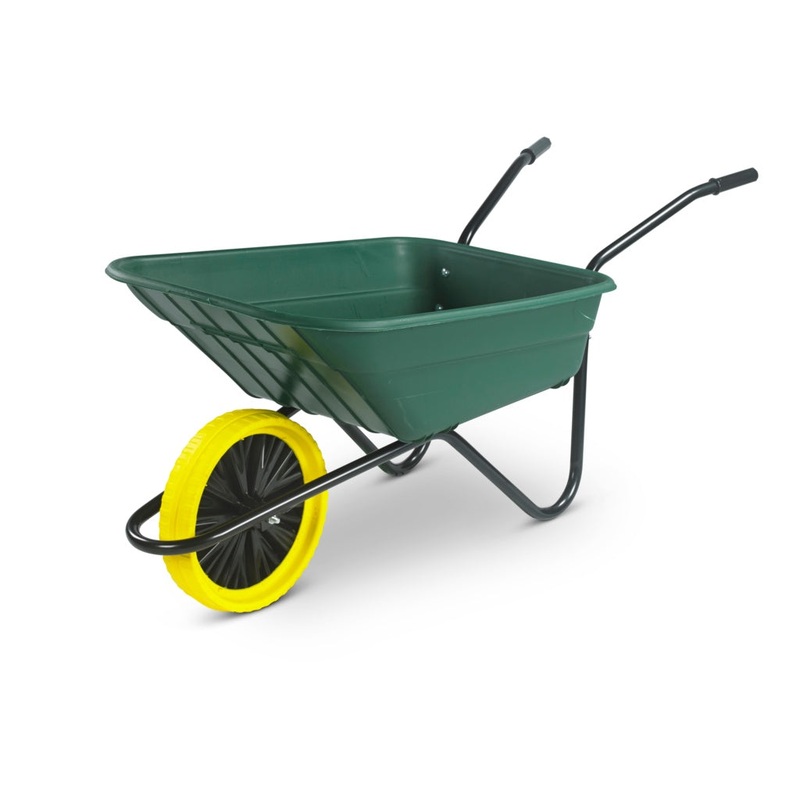 Walsall Wheelbarrow The Shire Green Poly Barrow – 90L