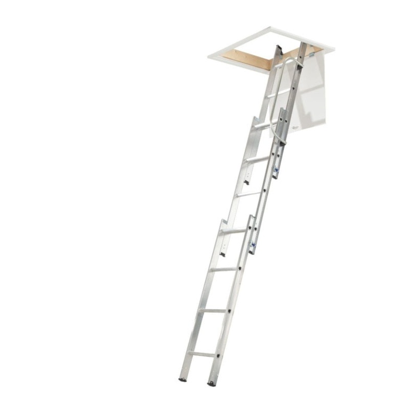 Werner Aluminium Loft Ladder – 3 Section 2.13m – 3m