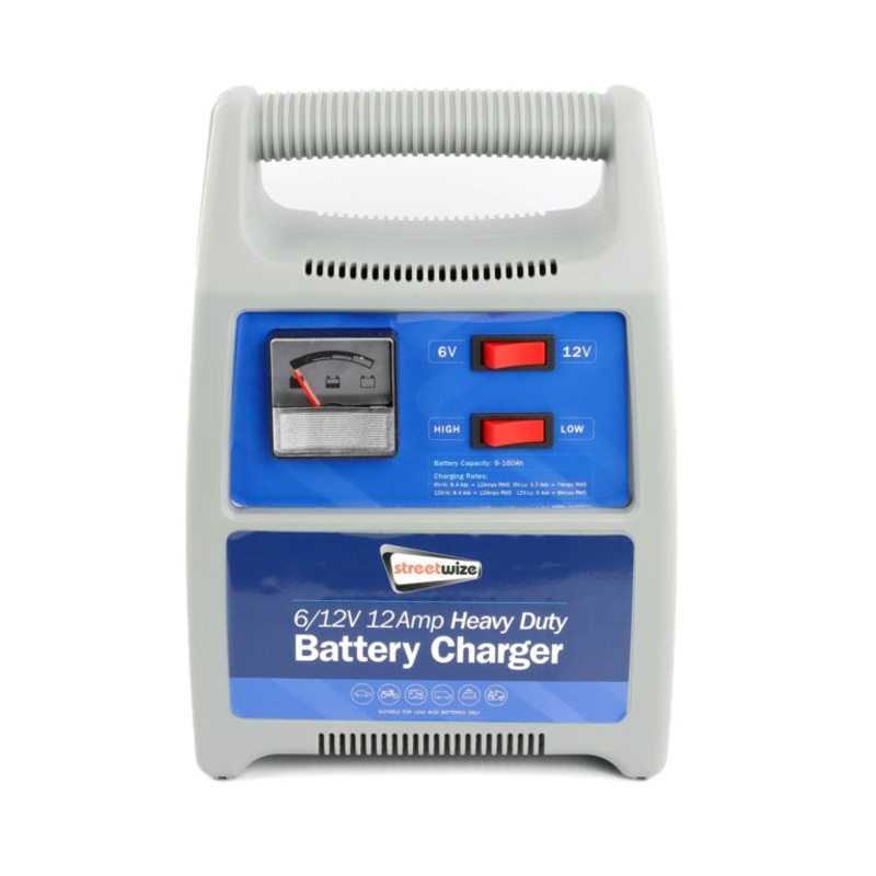 Streetwize Battery Charger – Plastic Case – 6/12V 12 Amp