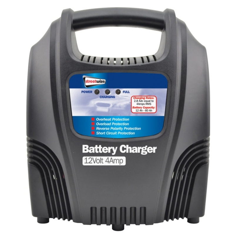 Streetwize Battery Charger – Plastic Cased – 12V/4Amp