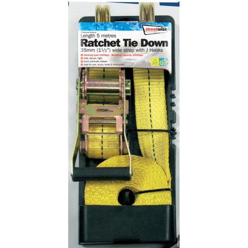 Streetwize Heavy Duty Commercial Ratchet Tie Down – 5m