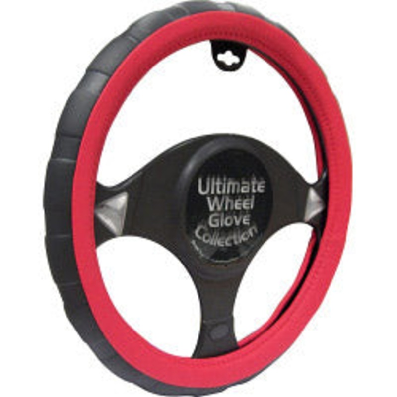 Streetwize Steering Wheel Glove – Black/Red – Sports Grip