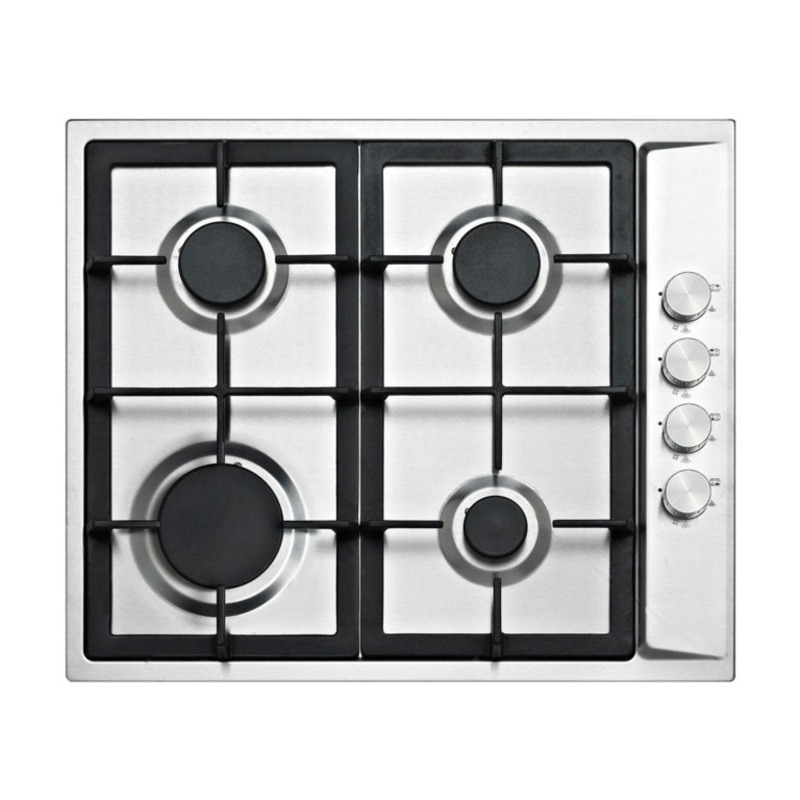 Kitchenplus 4 Burner Stainless Steel Gas Hob – (w)580mm x (h)94mm x (d)500mm
