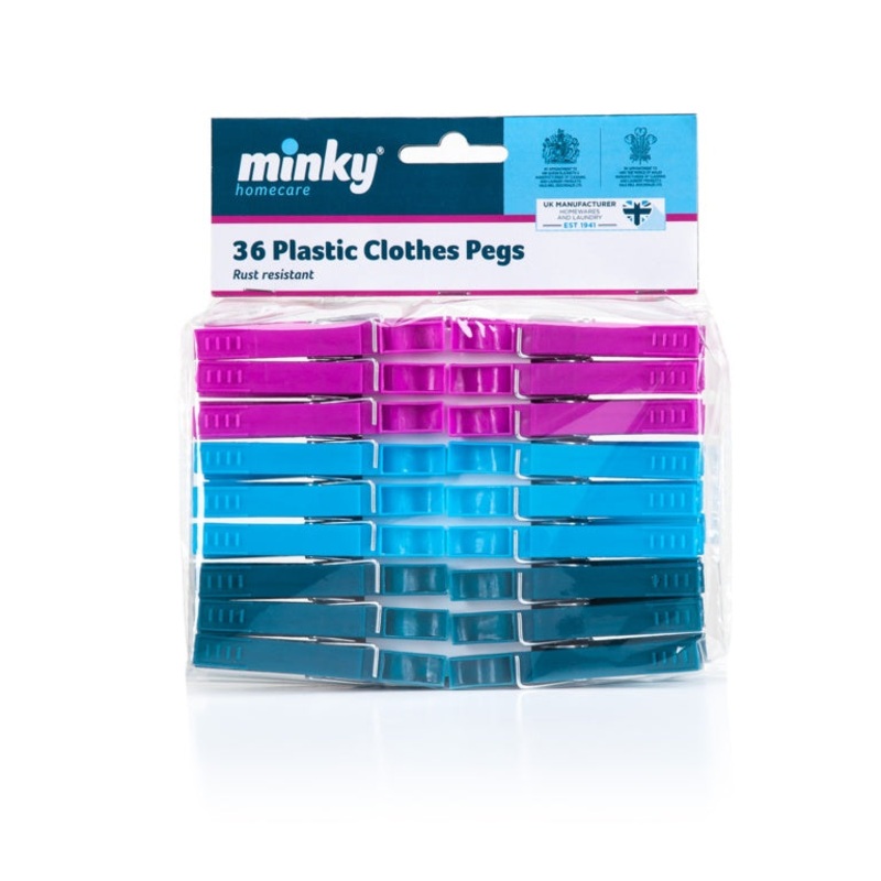 Minky Spring Loaded Plastic Pegs – 7.5 x 1.5 x 1cm