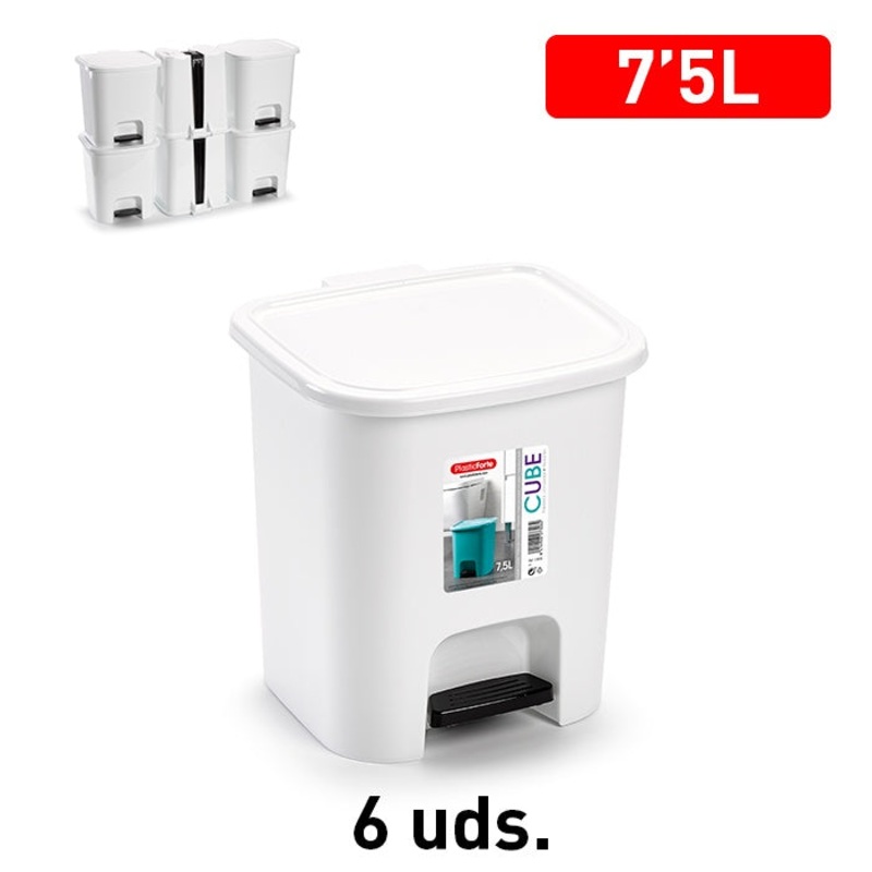 Plasticforte Pedal Bin 7.5L – White