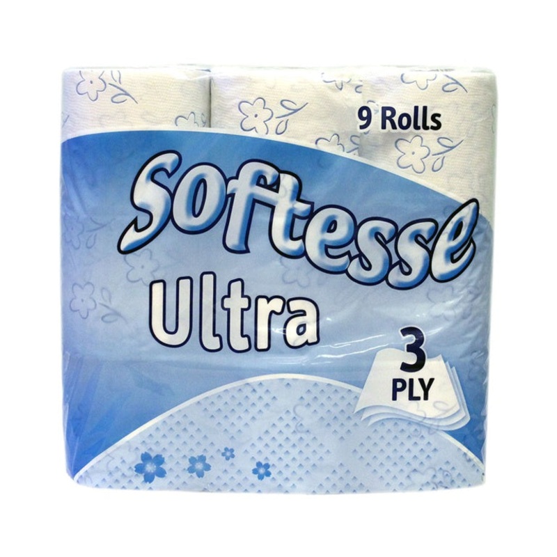 Softesse 3 Ply Ultra White Toilet Rolls – 9 Pack