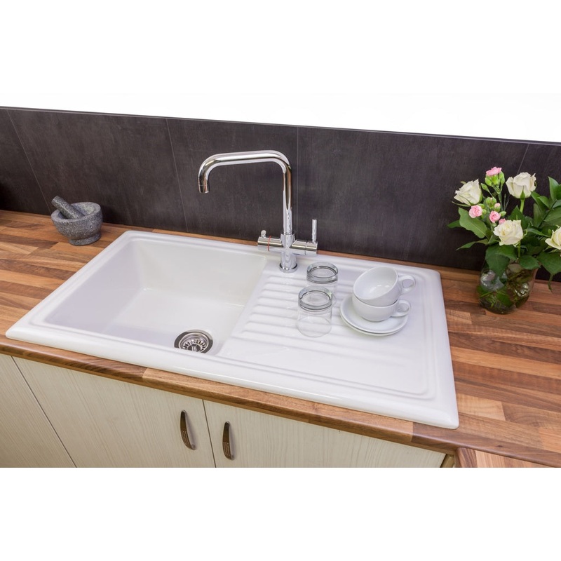 Reginox White Ceramic Reversible Sink – 1 Bowl