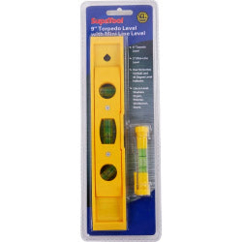 SupaTool Torpedo Level With Mini Line Level – 9/225mm