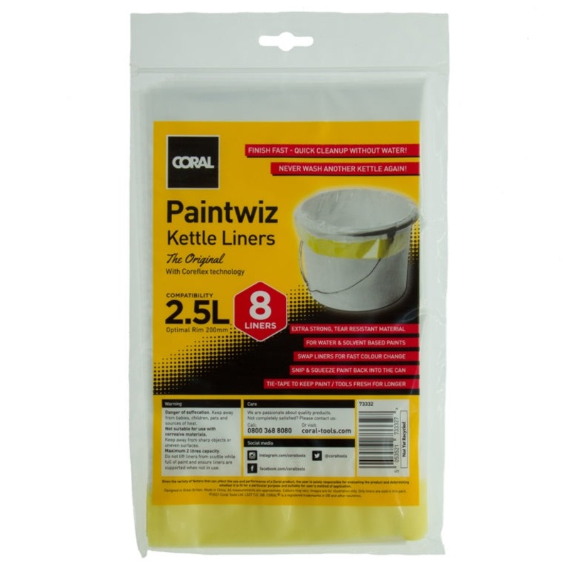 Coral Paintwiz Kettle Liners Pack 8 – 2.5L