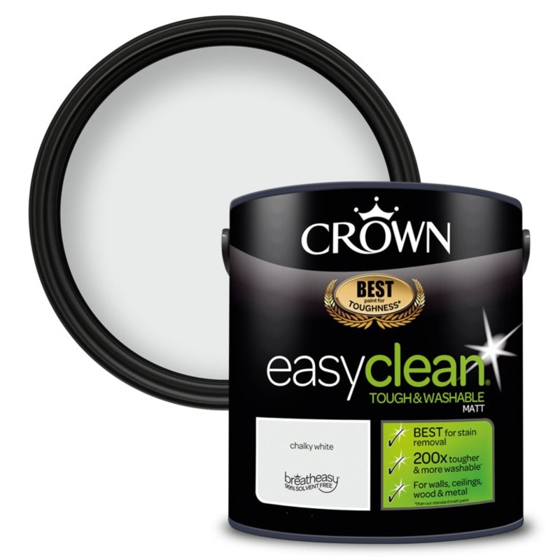 Crown Easyclean Matt Emulsion – 2.5L Chalky White