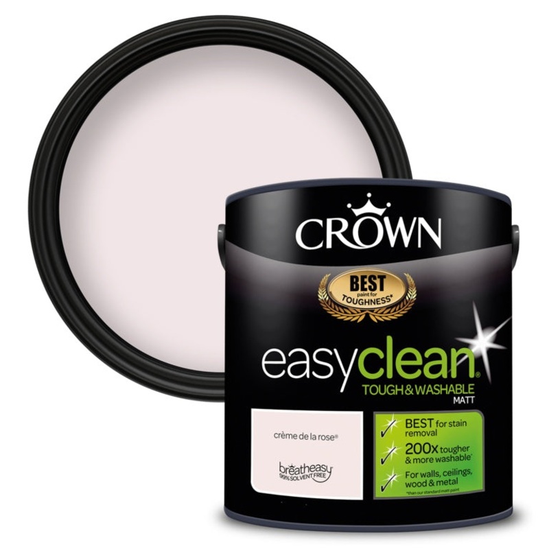 Crown Easyclean Matt Emulsion – 2.5L Crme de la Rose
