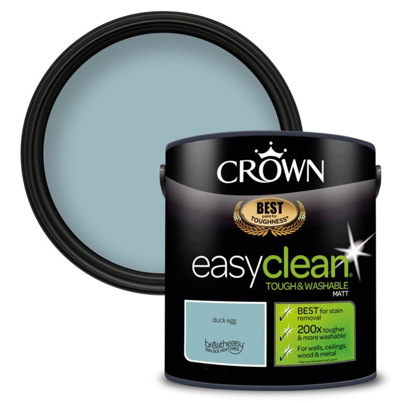 Crown Easyclean Matt Emulsion – 2.5L Duck Egg