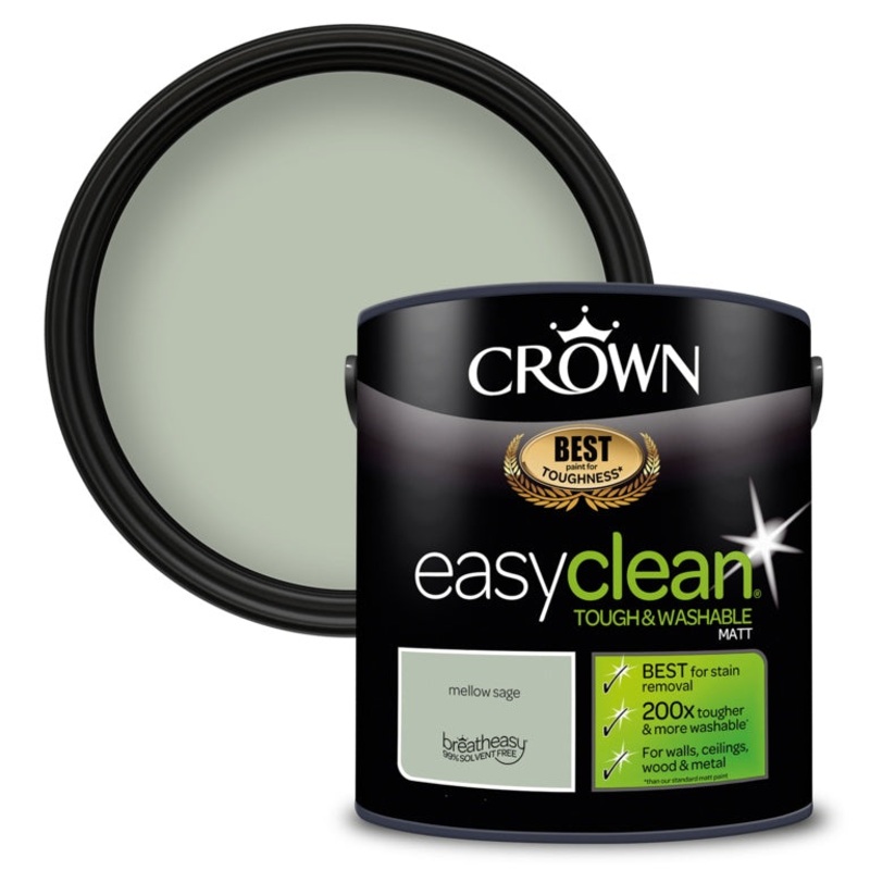Crown Easyclean Matt Emulsion – 2.5L Mellow Sage