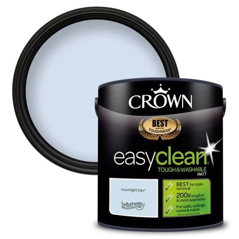 Crown Easyclean Matt Emulsion – 2.5L Moonlight Bay