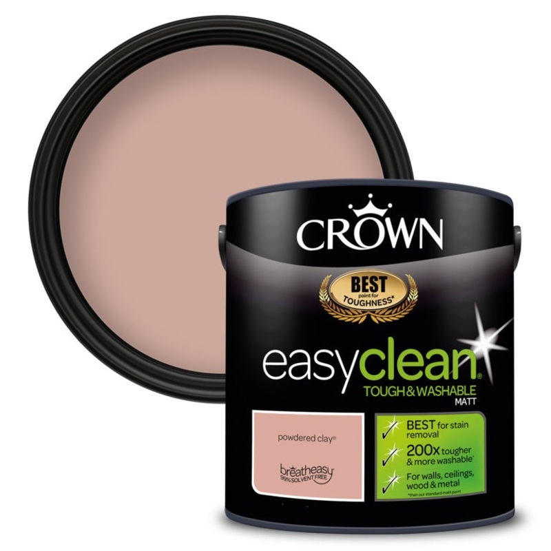 Crown Easyclean Matt Emulsion – 2.5L Powdered Clay