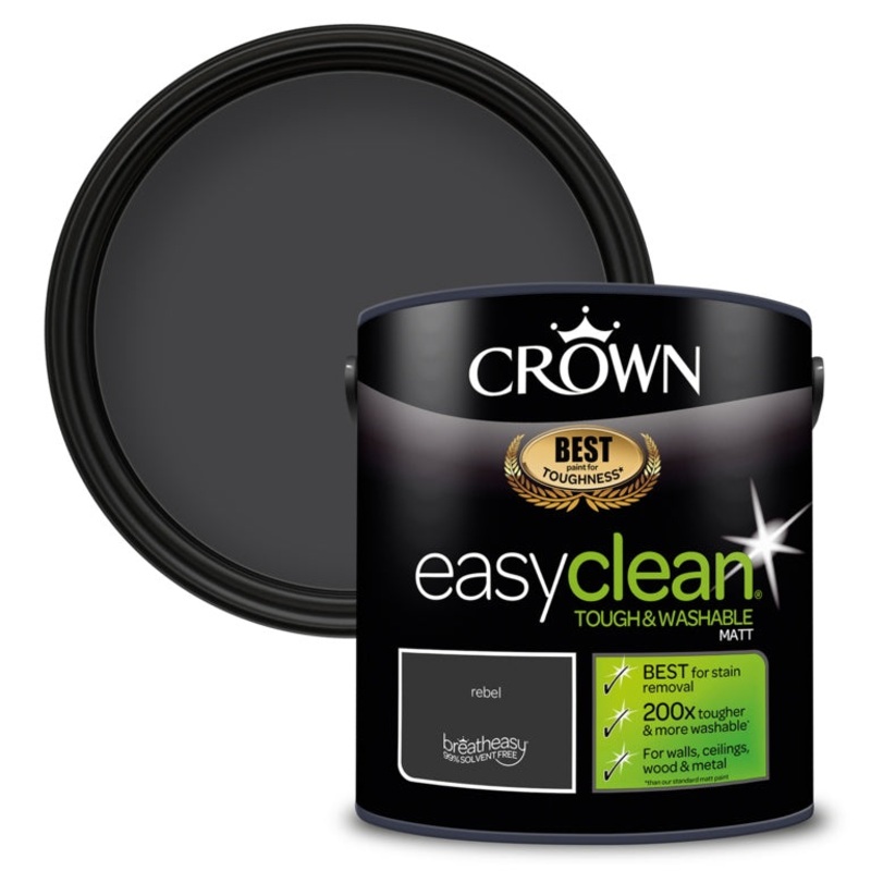 Crown Easyclean Matt Emulsion – 2.5L Rebel
