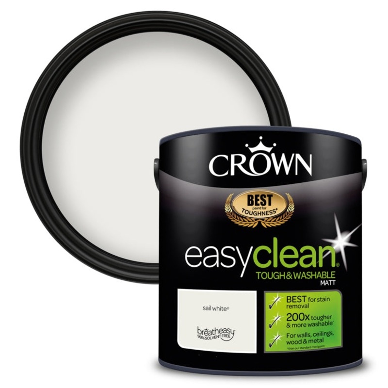 Crown Easyclean Matt Emulsion – 2.5L Sail White