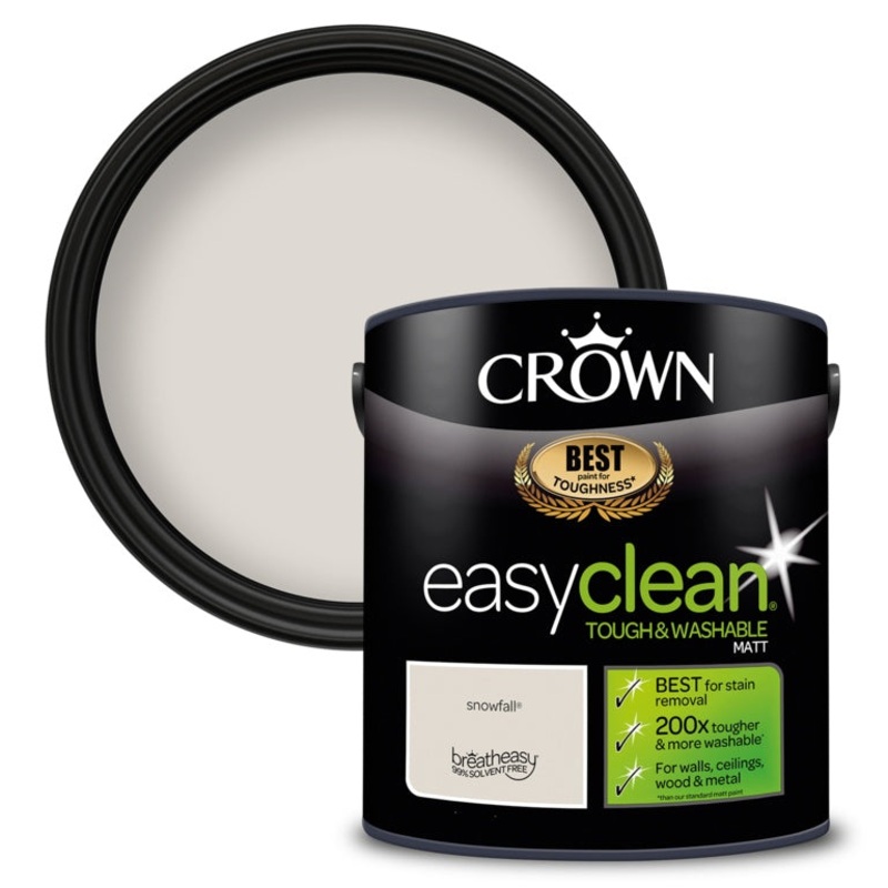 Crown Easyclean Matt Emulsion – 2.5L Snowfall