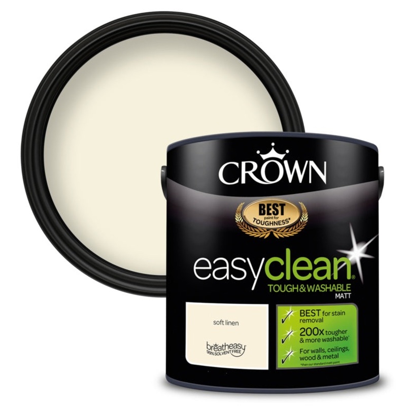 Crown Easyclean Matt Emulsion – 2.5L Soft Linen