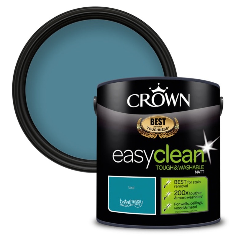 Crown Easyclean Matt Emulsion – 2.5L Teal