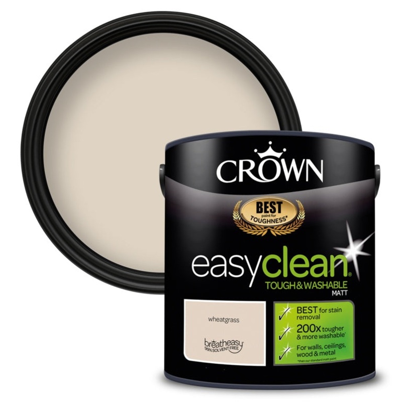 Crown Easyclean Matt Emulsion – 2.5L Wheatgrass