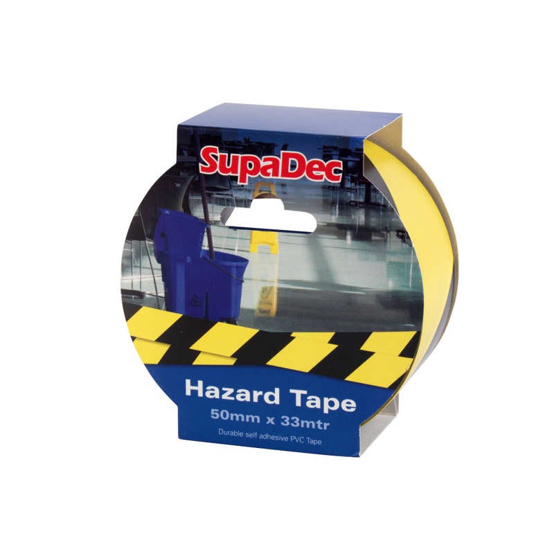 SupaDec Hazard Warning Tape – 50mm x 33m Yellow/Black
