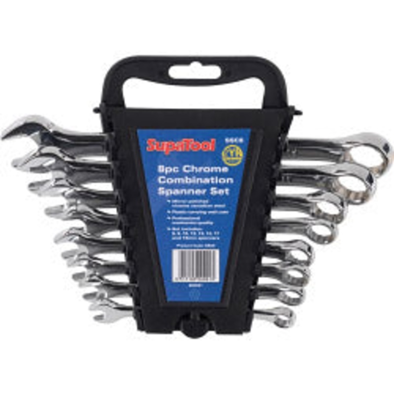 SupaTool Chrome Combination Spanner Set – 8 Piece