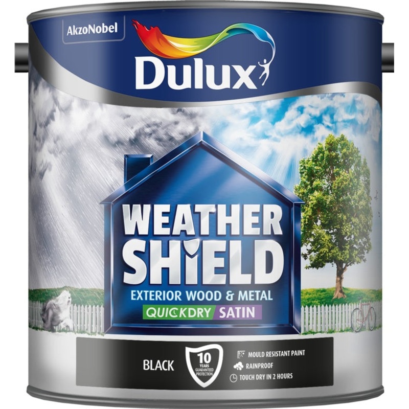 Dulux Weathershield Quickdry Satin 2.5L – Black