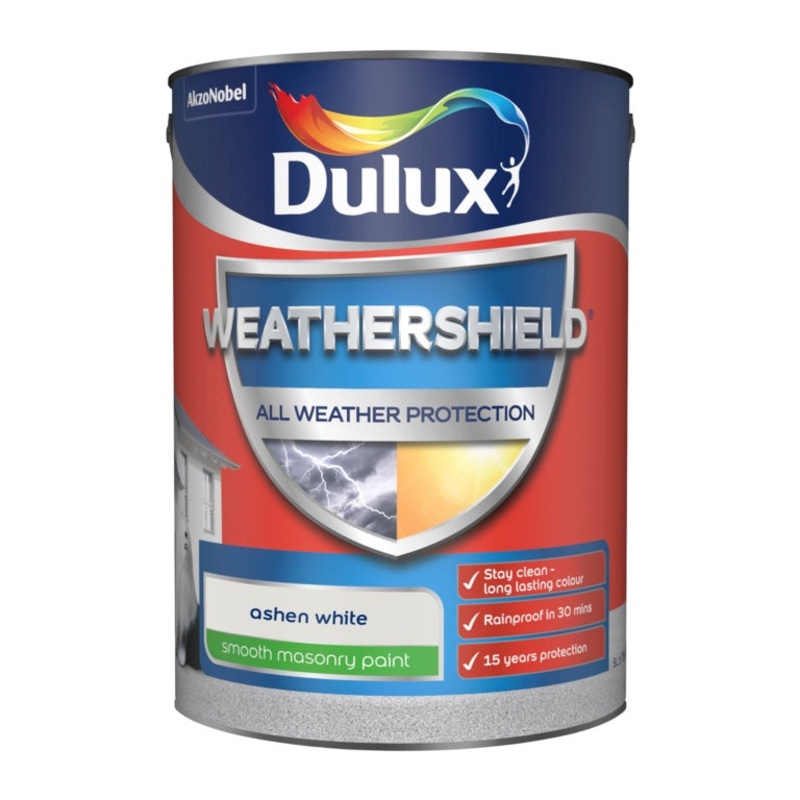 Dulux Weathershield Smooth Masonry Paint 5L – Ashen White