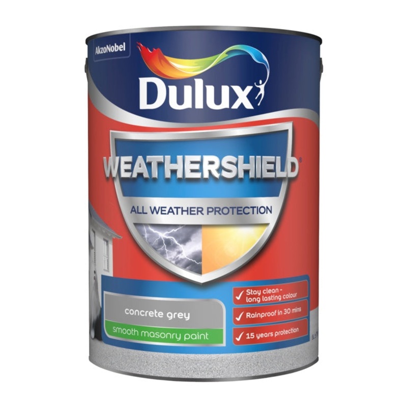 Dulux Weathershield Smooth Masonry Paint 5L – Concrete Grey