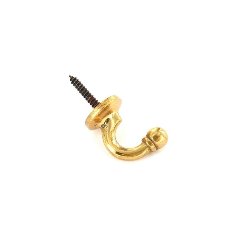 Securit Brass Tieback Hooks Ball End (2) – Small