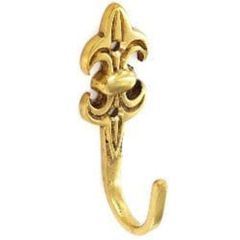 Securit Brass Tieback Hooks Fleur-De-Lys (2) – 75mm – Pack of 5