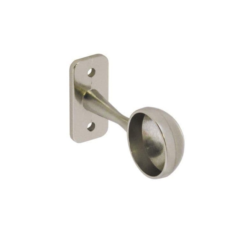 Securit End Bracket Brushed Nickel – 25mm Pack 2