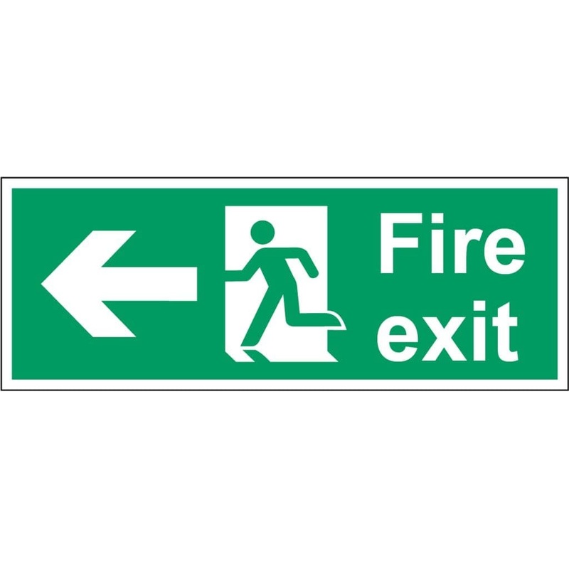 Securit Fire Exit Arrow Left – 400mmx150mm