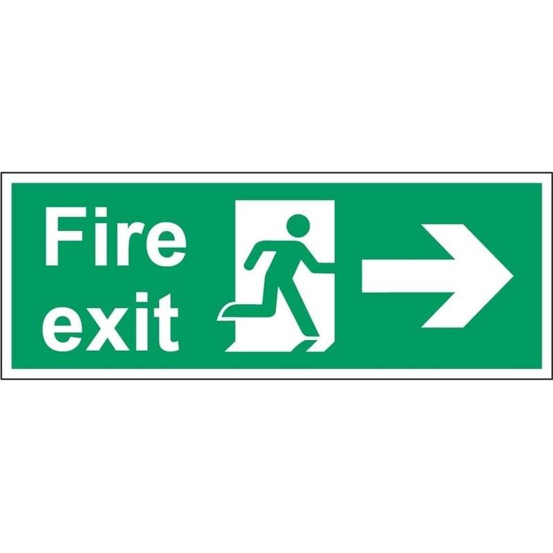 Securit Fire Exit Arrow Right – 400mmx150mm