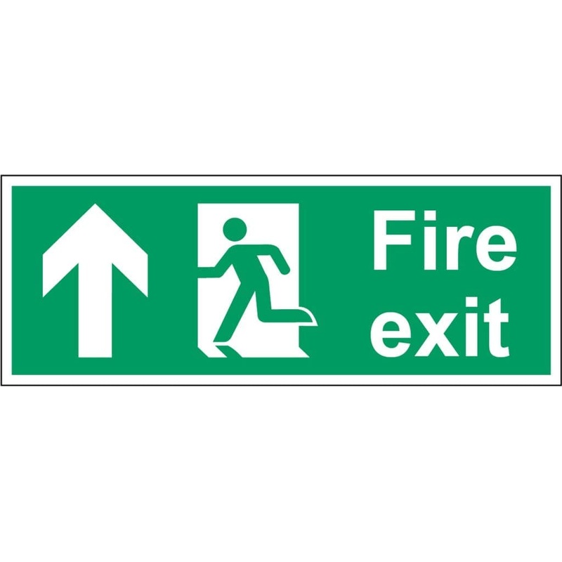 Securit Fire Exit Arrow Up – 400mmx150mm