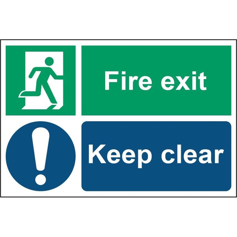 Smiths Architectural Fire Exit Keep Clear Sign – 200x300mm