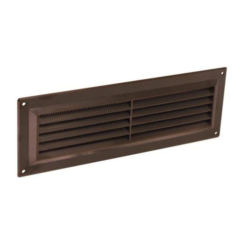 Securit Plastic Louvre Vent Brown Fixed Fly – 9×3