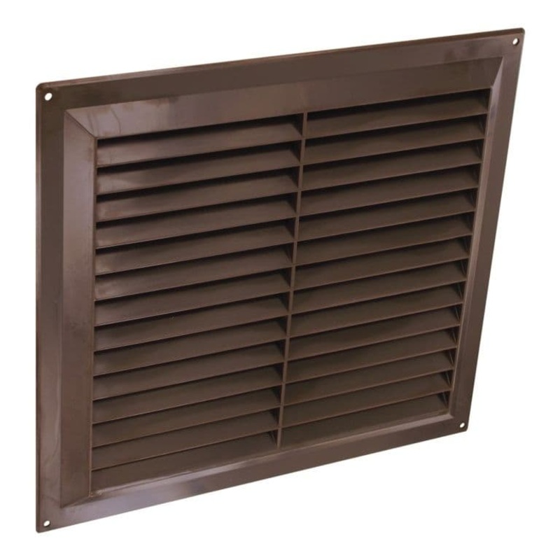 Securit Plastic Louvre Vent Brown Fixed Fly – 9×9