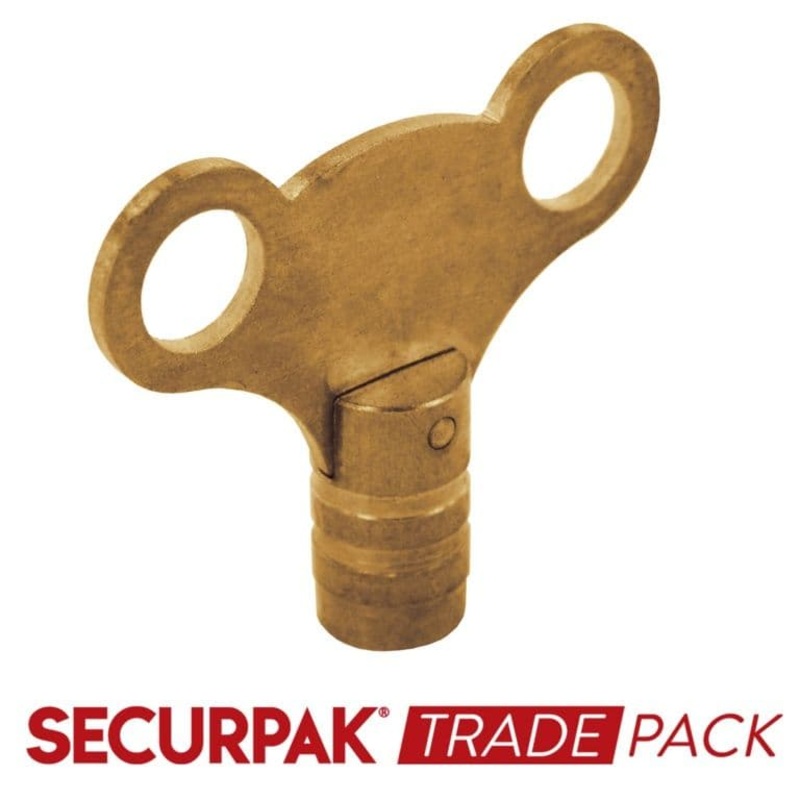 Securpak Clock Radiator Key Brass – 10 Pack