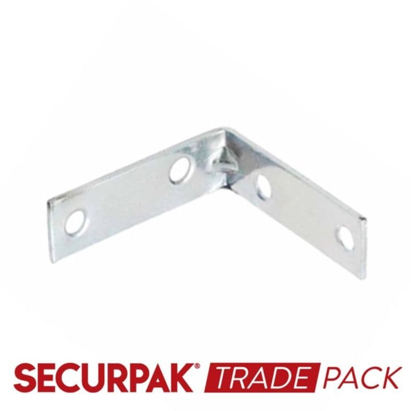 Securpak Corner Brace Zinc Plated 75mm – 10 Pack