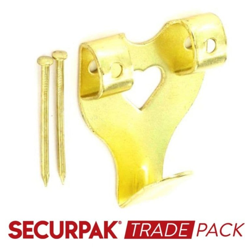 Securpak Double Picture Hooks & Pins Brass Plated No.3 – 80 Pack