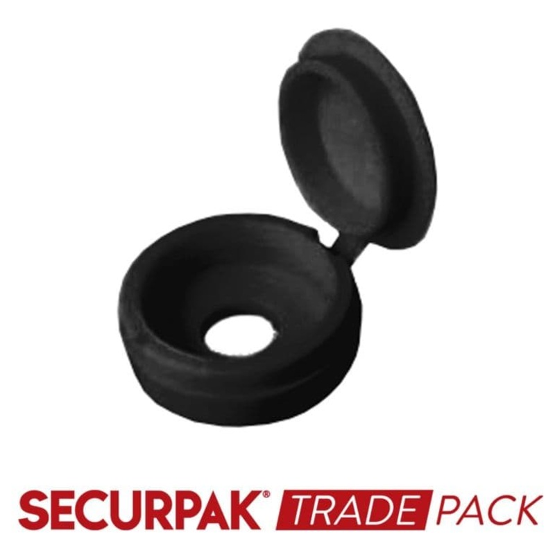 Securpak Fold Over Screw Caps 10g Black – Pack 80