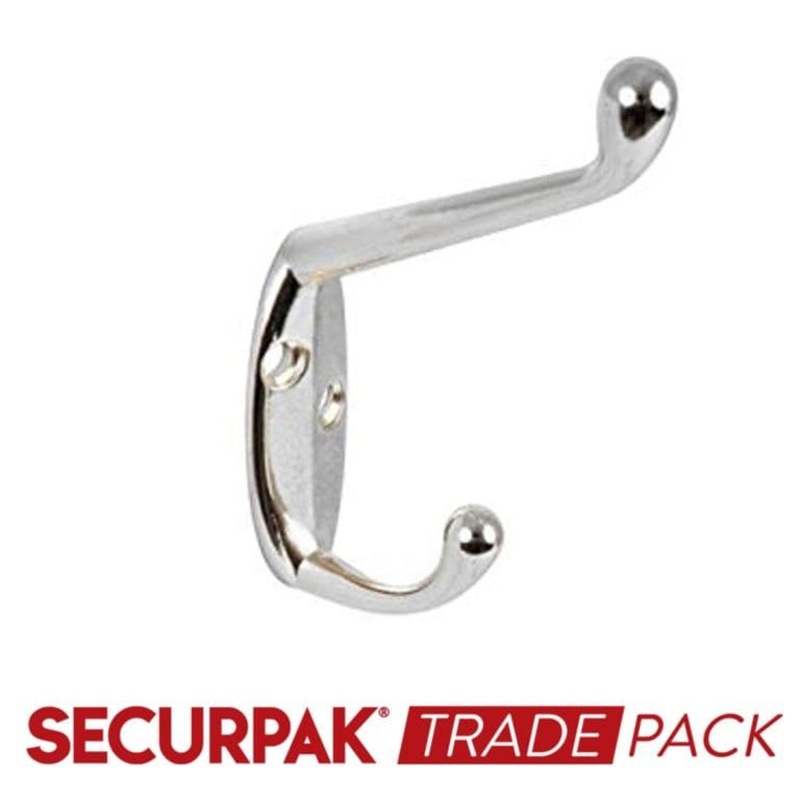 Securpak Hat & Coat Hook Cp 105mm – 10 Pack