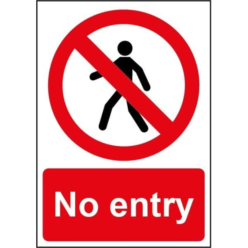 Smiths Architectural No Entry Sign – 148mmx210mm