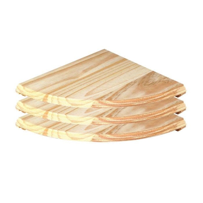 Core 3 Pack Natural Wood Corner Shelf Kit – 285mm