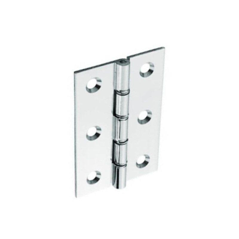 Securit Chrome Plated D.S.W. Brass Hinges (Pair) – 75mm