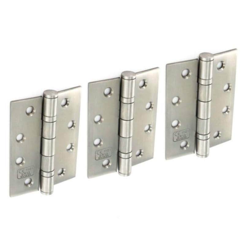 Securit Grade 13 Satin Hinges – 100mm Pack 3